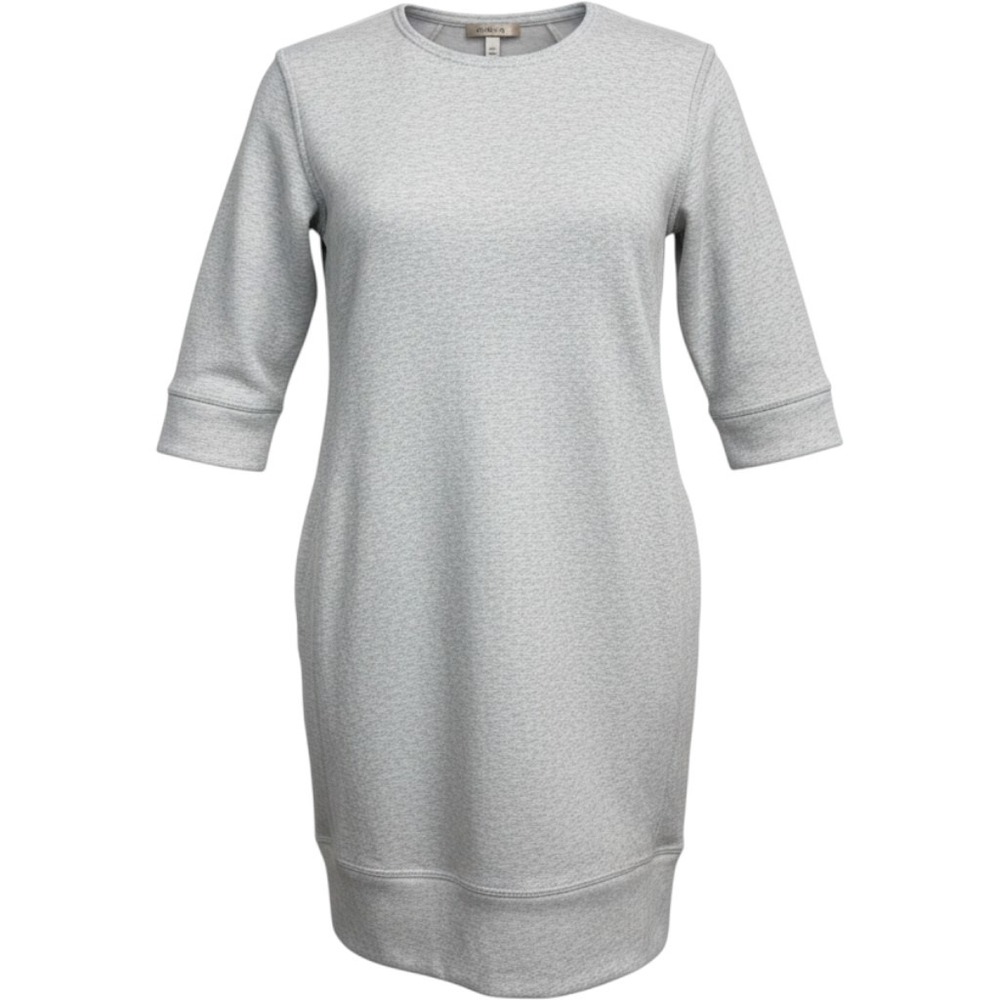 Athleta Back Zip Fleece Lined Sweatshirt Dress Women Size S Grey Cozy Outdoors